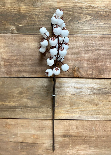 White Glossy Berry Spray