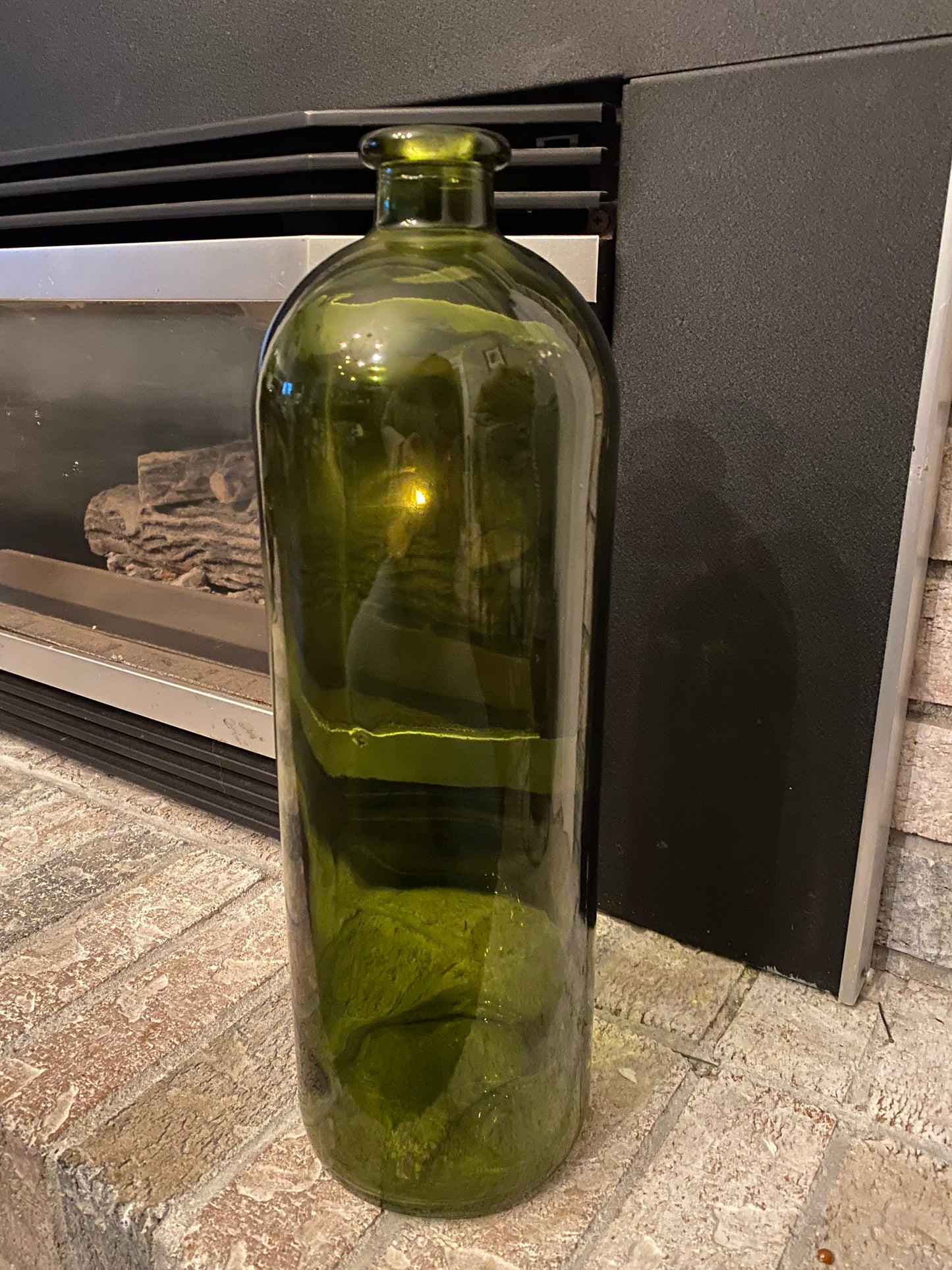 Large Bottle Green Glass Vase
