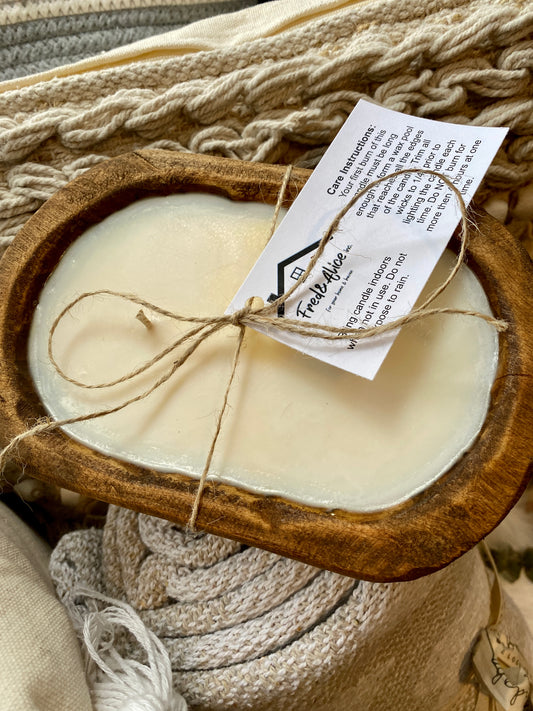 Mini Oval Dough Bowls Soy Candles
