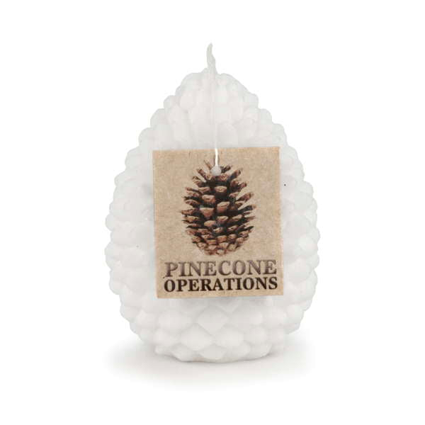 Small White Pinecone Candle