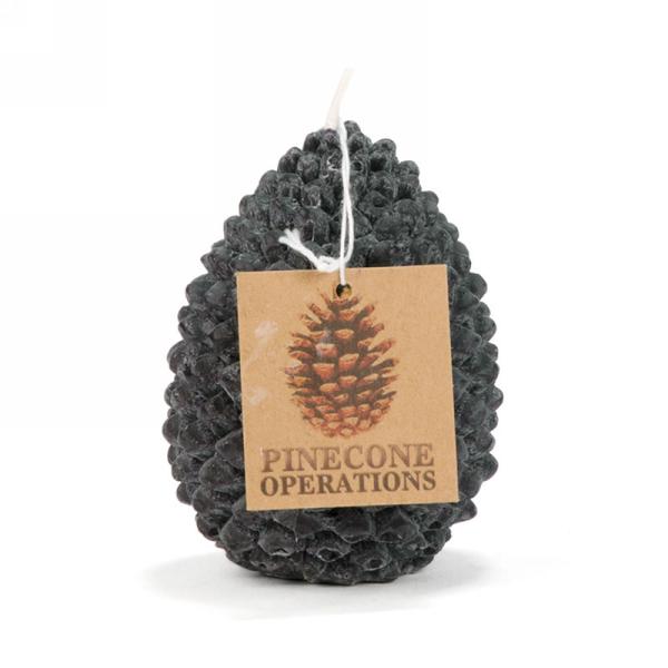 Small black pinecone candle
