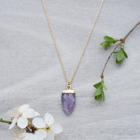Nimble Necklace Gold Amethyst & Rose Quartz