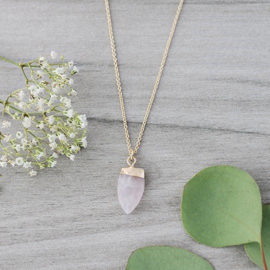 Nimble Necklace Gold Amethyst & Rose Quartz