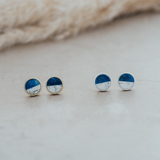 Radius studs- howlight/labradorite