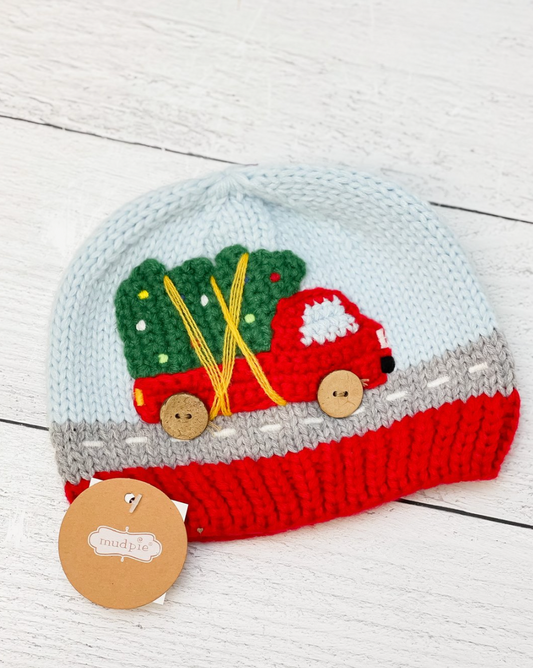 Blue Baby Truck Knit Hat
