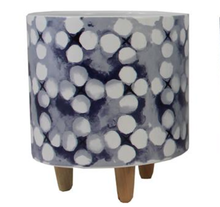 Load image into Gallery viewer, Black &amp; White Patterned Planters with wooden legs
