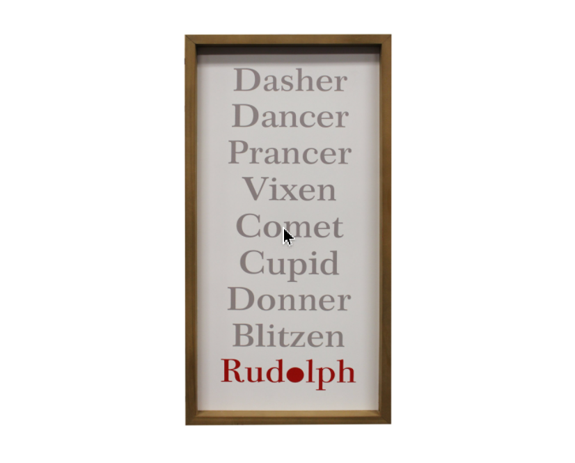 Framed Reindeer Graphic Wooden Sign