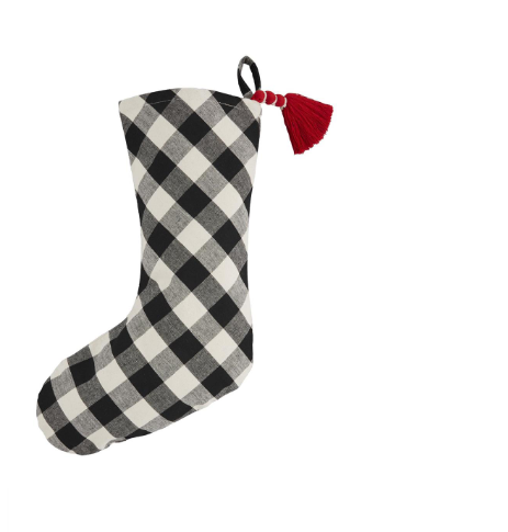 Christmas Stockings - Black and White Check