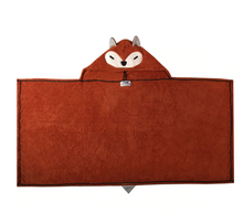 Load image into Gallery viewer, Waci Children&#39;s Hooded Towel - fox, rabbit, lamb
