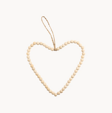 Load image into Gallery viewer, Beaded Heart Natural &amp; White
