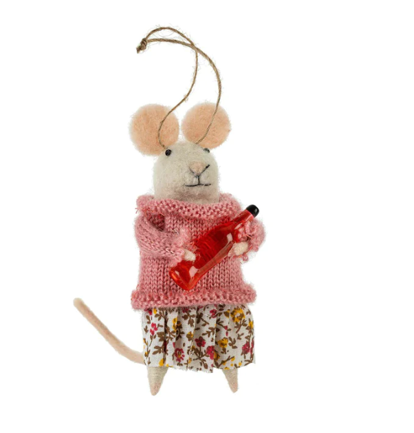 Countryside Carla Felted Mouse Ornament