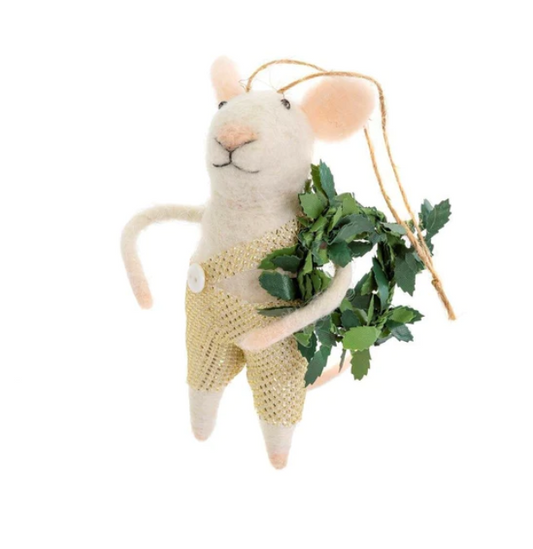 Holiday Hank Felted Mouse Ornament