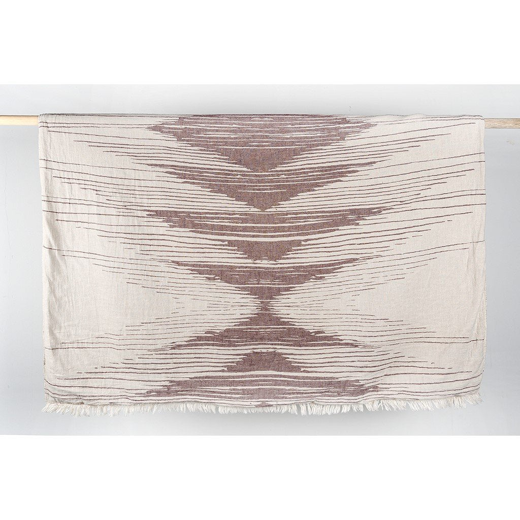 Pokoloko fair trade artisan made Turkish Cotton fleece lined throw Sound Waves