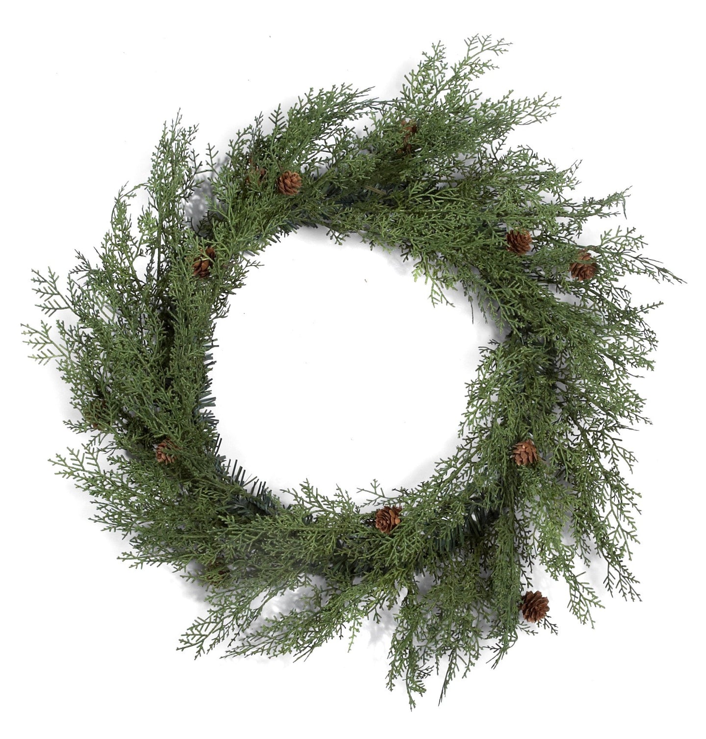 Weeping Cyprus Wreath with Mini Pinecones