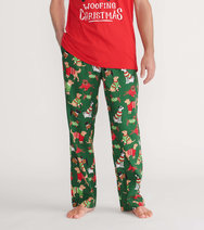 Merry Woofing Dog Christmas Pajama Pants - Men