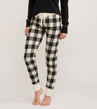 Load image into Gallery viewer, Hatley cream &amp; black buffalo plaid women’s sleep pants

