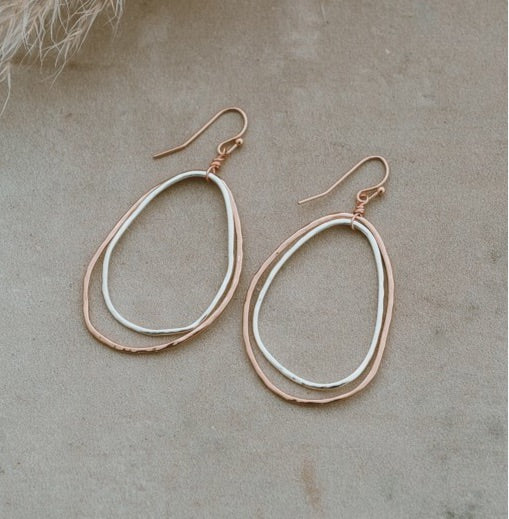 Noa Silver/Rose Gold Earrings Glee