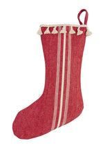 Load image into Gallery viewer, Christmas Stocking Red and White Stripe

