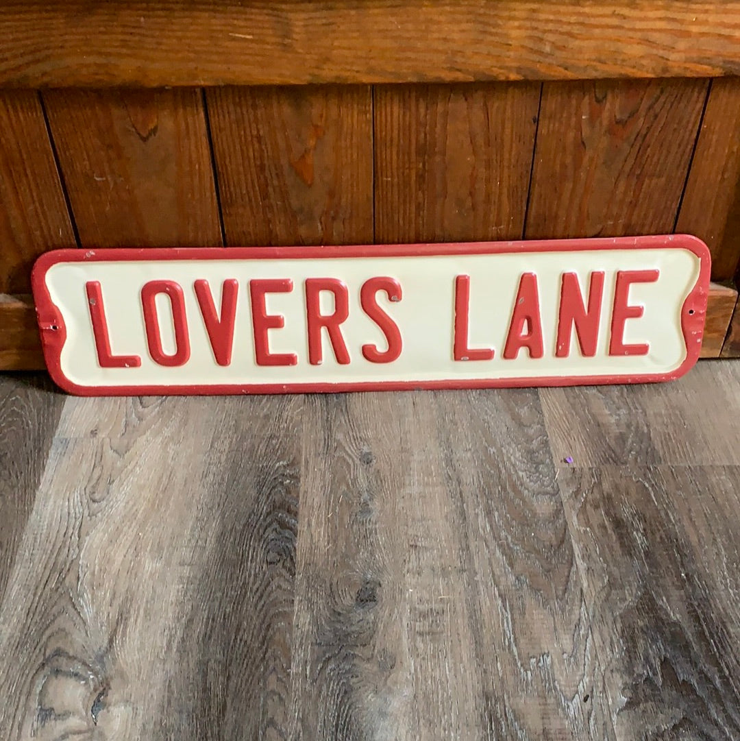 Lovers Lane Tin Sign