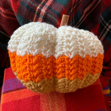 Load image into Gallery viewer, Crochet Candy Corn Pumpkin Locally Made

