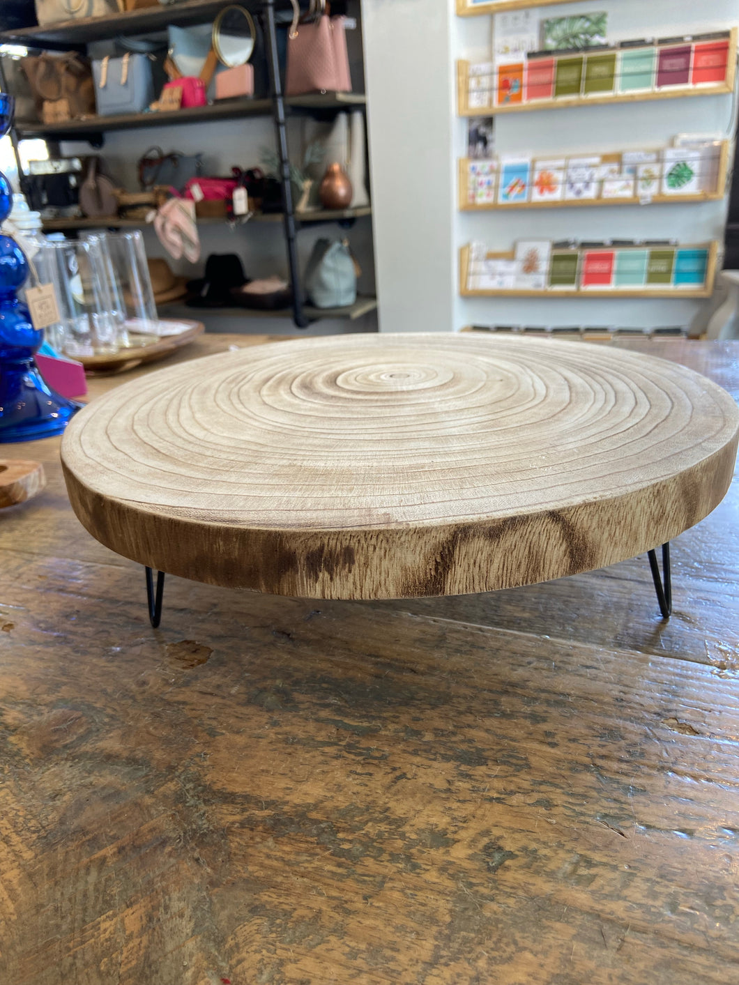 Footed Wooden disk