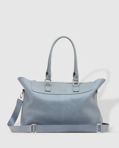 Louenhide vegan leather weekender travel bag pale blue