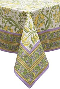 Mahogany Yellow & Purple Floral Tablecloth