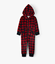 Load image into Gallery viewer, Hatley Red &amp; Black Buffalo Plaid children’s onesies
