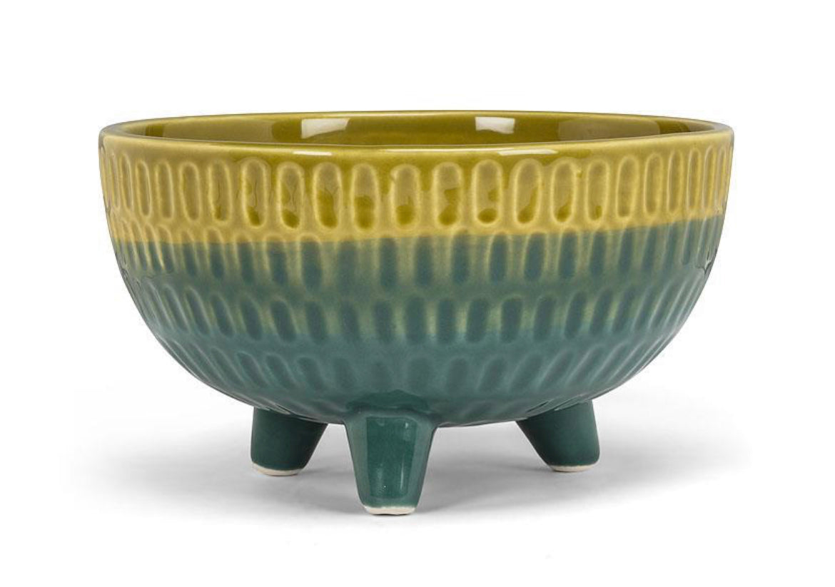 Two Toned Footed Low Planter- L