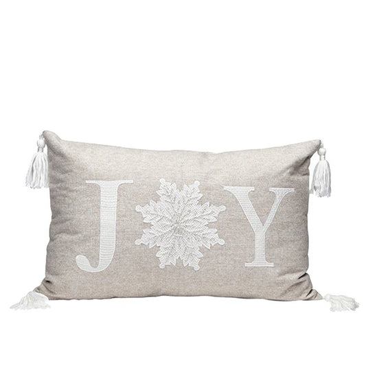 Beige Joy Pillow with Tassels