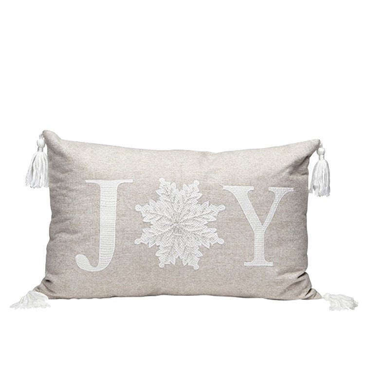 Beige Joy Pillow with Tassels