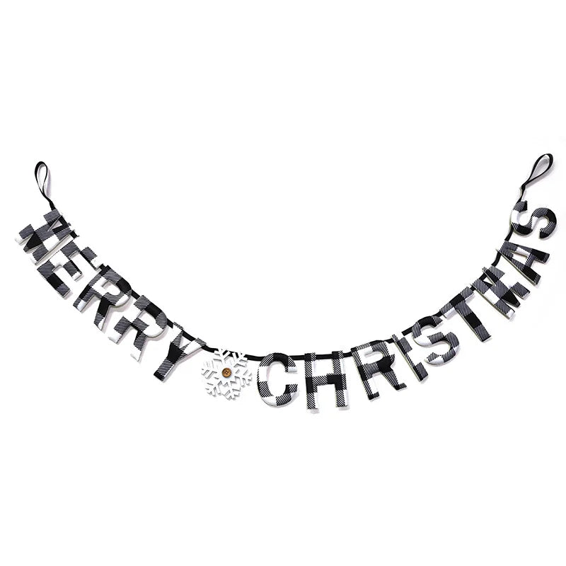 Merry Christmas Plaid Garland