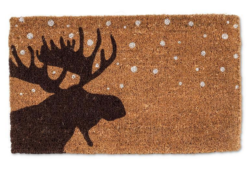 Moose in Snow Coir Doormat
