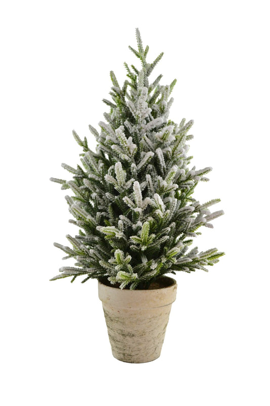 Topiary Christmas Tree with Snow