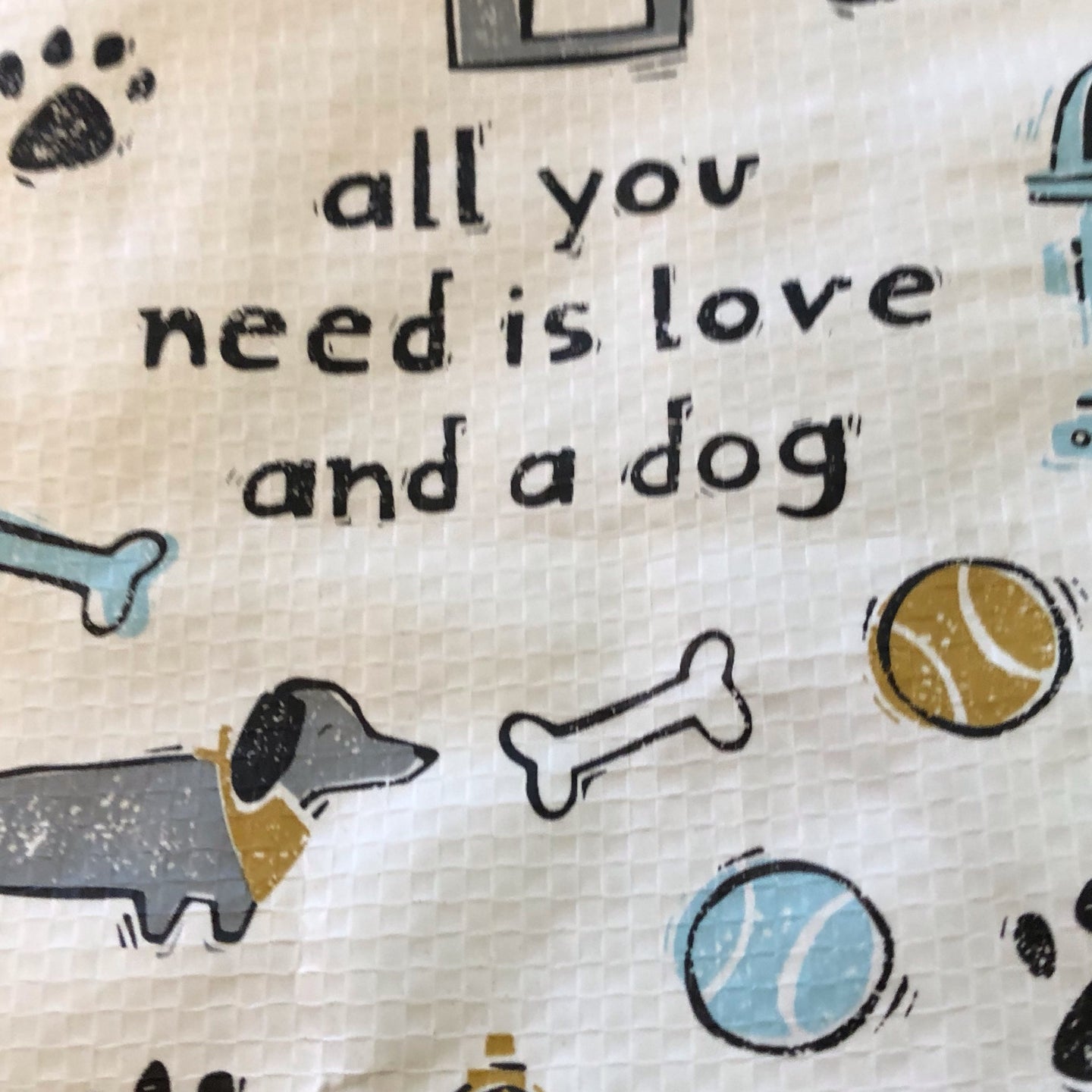 Large reusable dog patterned bag
