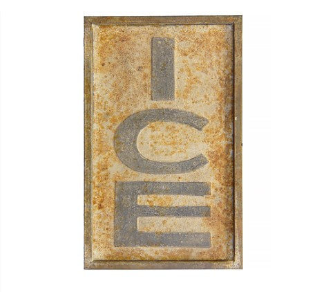 Ice Tin Vintage Sign