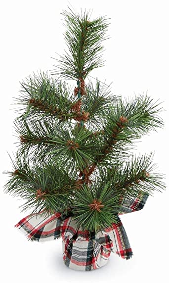 Tartan wrapped pine tree