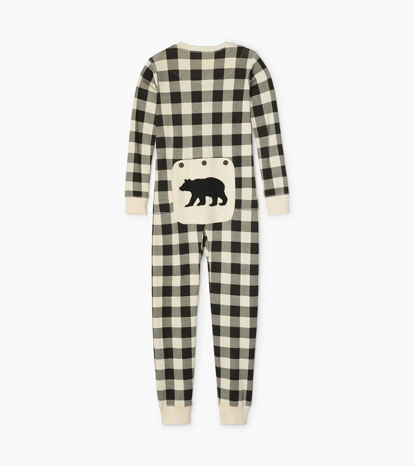 Hatley Cream Plaid Kids Union onesies