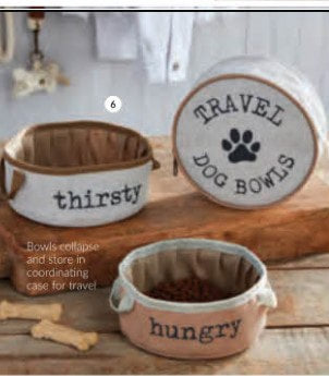 Travel dog bowl set