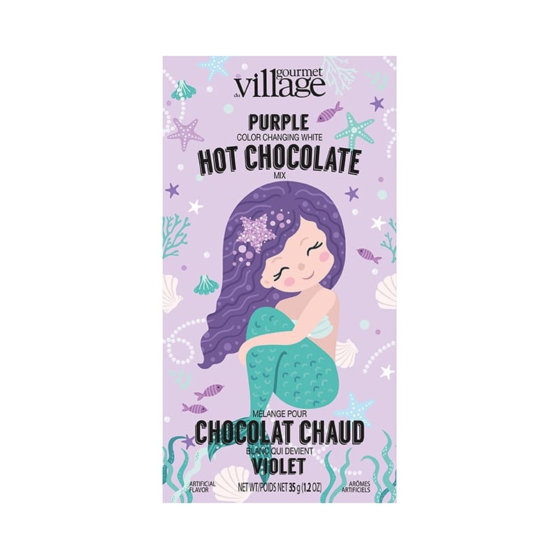 Purple colour changing white hot chocolate mermaid