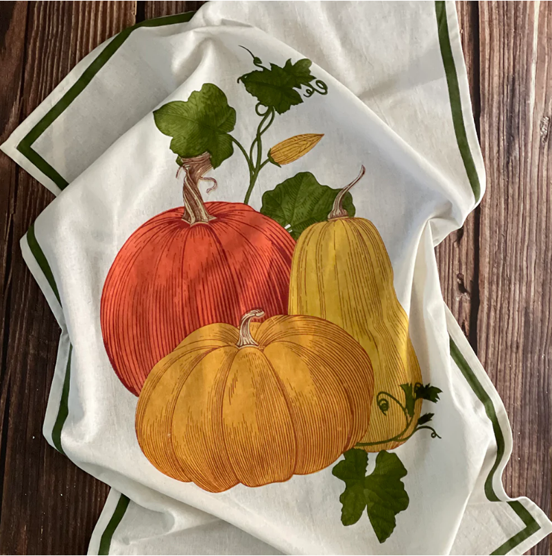 Pumpkin Floursack Kitchen Towel Set Two
