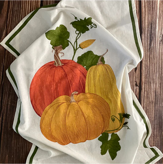 Pumpkin Floursack Kitchen Towel Set Two