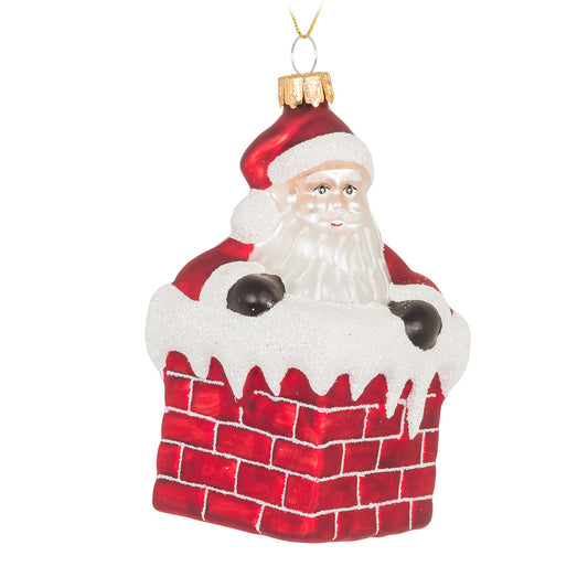 Santa in Chimney Ornament