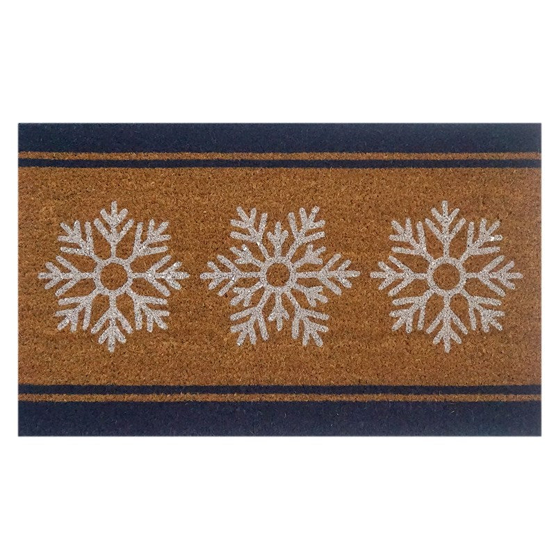 Snowflakes Coir Doormat
